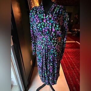 Maggy London by Jeannene Booher Floral Silk Dress size 10